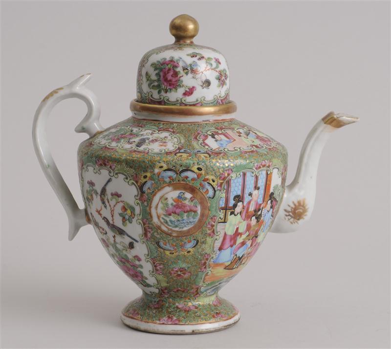 CANTON ROSE MEDALLION PORCELAIN TEAPOT