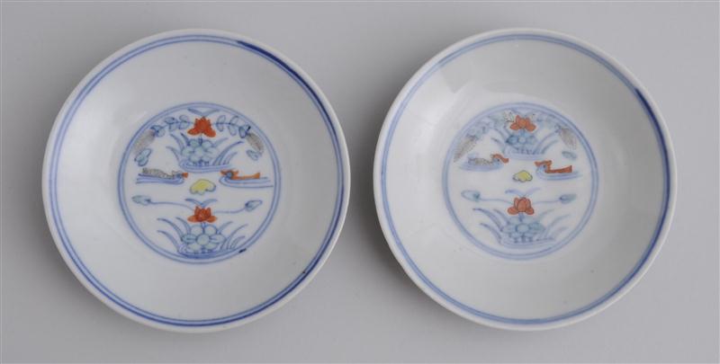 TWO CHINESE DOCAI PORCELAIN DISHES 13db64