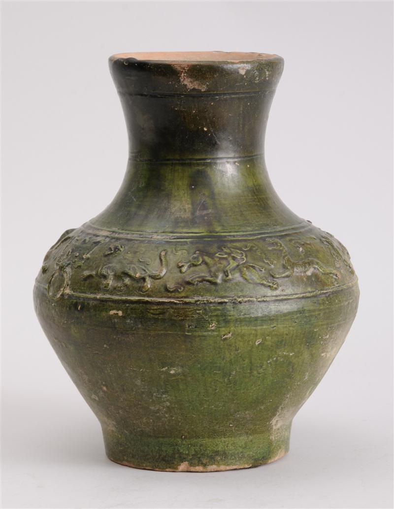 HAN GREEN-GLAZED POTTERY VESSEL