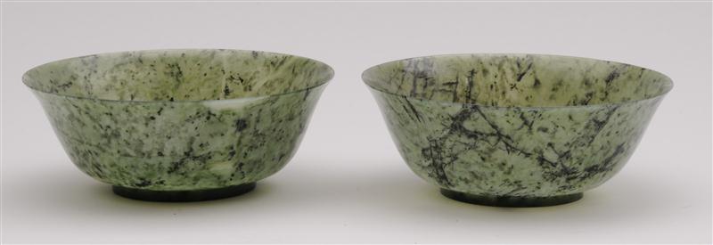 PAIR OF CHINESE SPINACH GREEN JADE