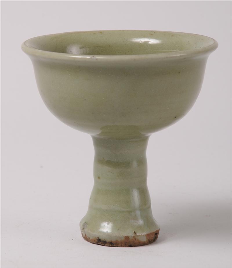 CHINESE CELADON-GLAZED STEM CUP MING