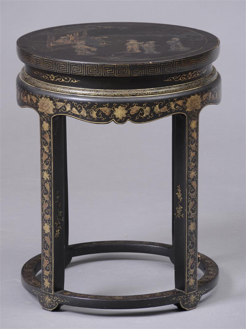 CHINESE BLACK LACQUER STOOL The 13dbc2