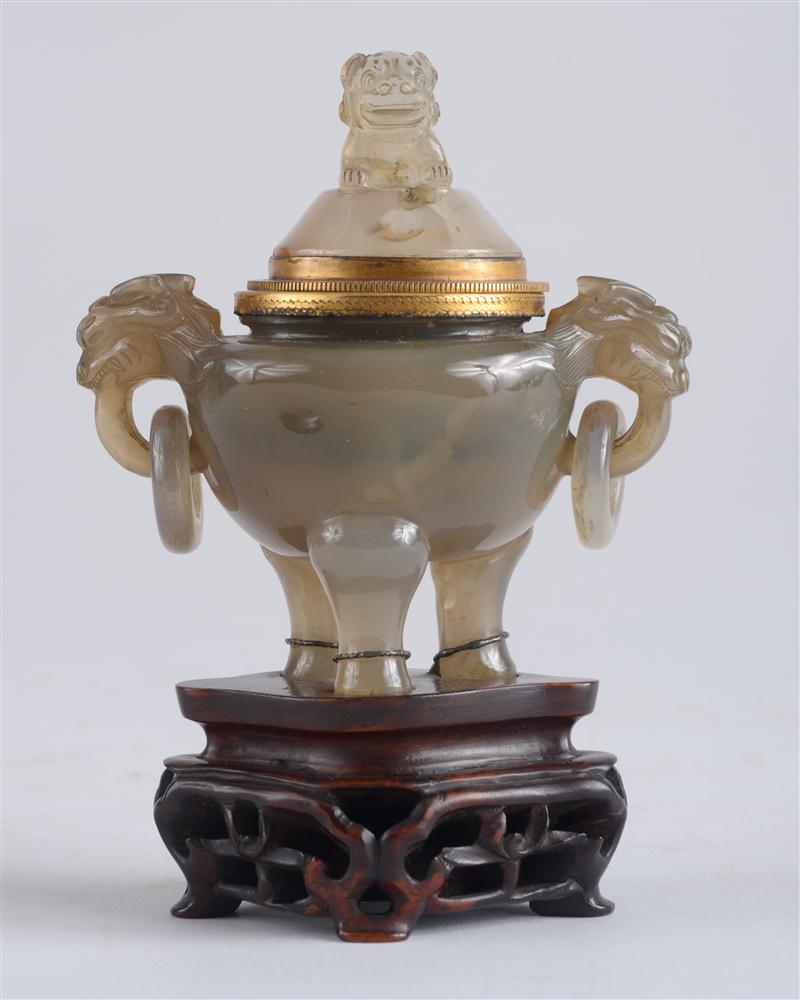 CHINESE CARVED AGATE CENSER Now