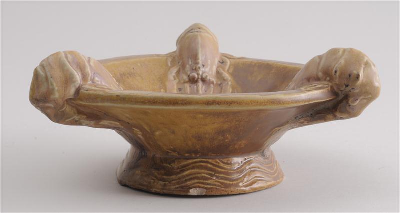 ART DECO LIGHT BROWN-GLAZED POTTERY