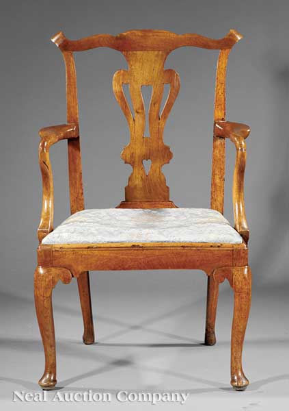 A George III Carved Walnut Armchair 13e3ff