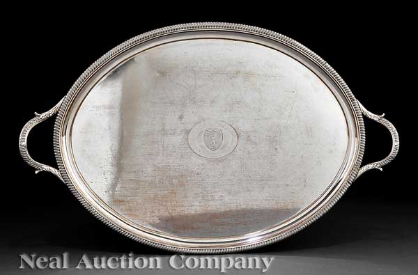 An Antique Sheffield Plate Tray oval