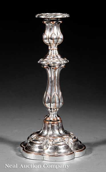 An Antique Sheffield Plate Candlestick 13e433