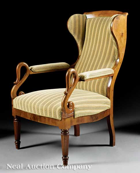 A Charles X Fruitwood Fauteuil