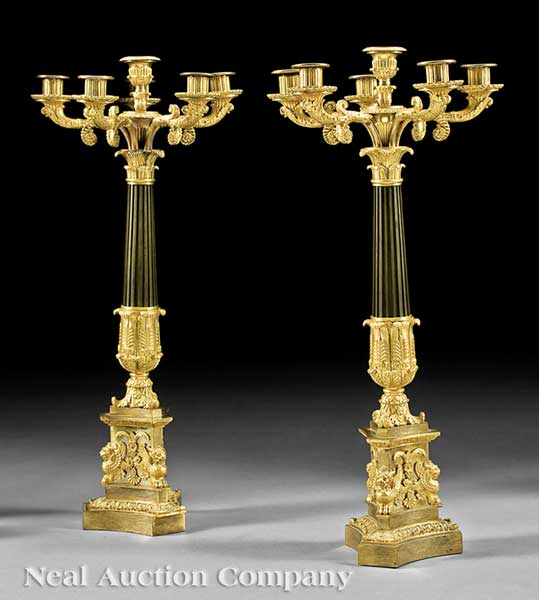 A Pair of French Patinated and Gilt