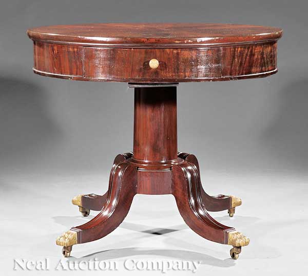 An American Late Classical Carved Mahogany