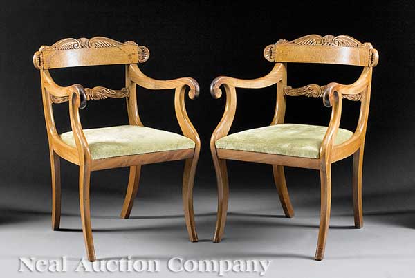 A Pair of Neoclassical Carved Mahogany 13e58a