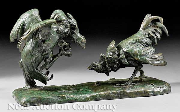 A French Bronze of a "Cockfight"