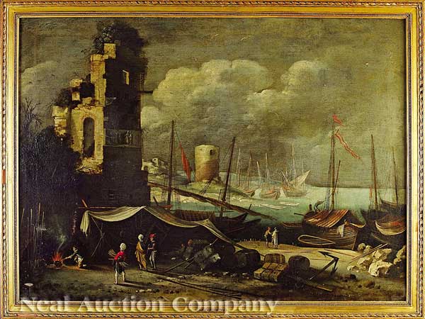 Italian School 18th c Harbor 13e5a5