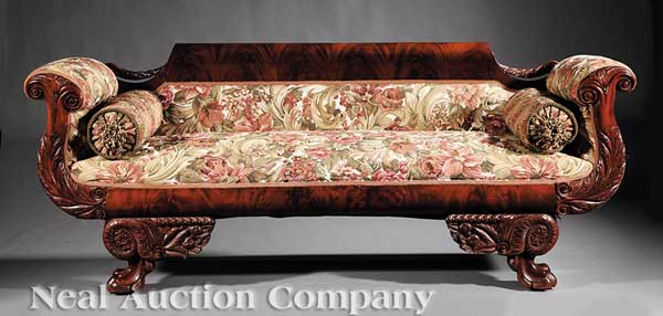 An American Classical Carved Mahogany