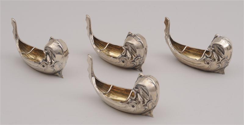 SET OF FOUR EDWARDIAN SILVER VIKING