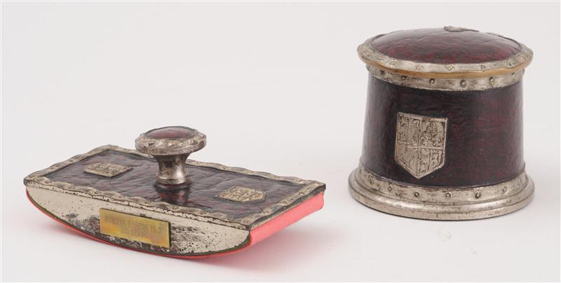 TIFFANY STUDIOS SILVERED BRONZE INKWELL