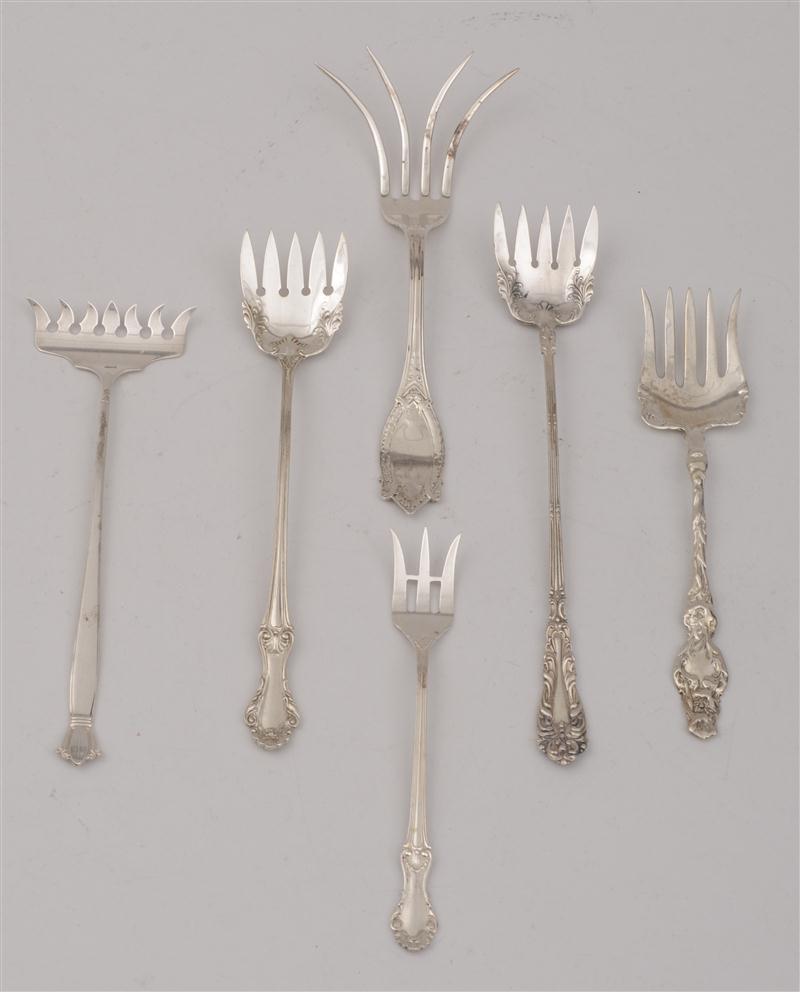 AMERICAN SILVER FORKS Various makers  140d1f