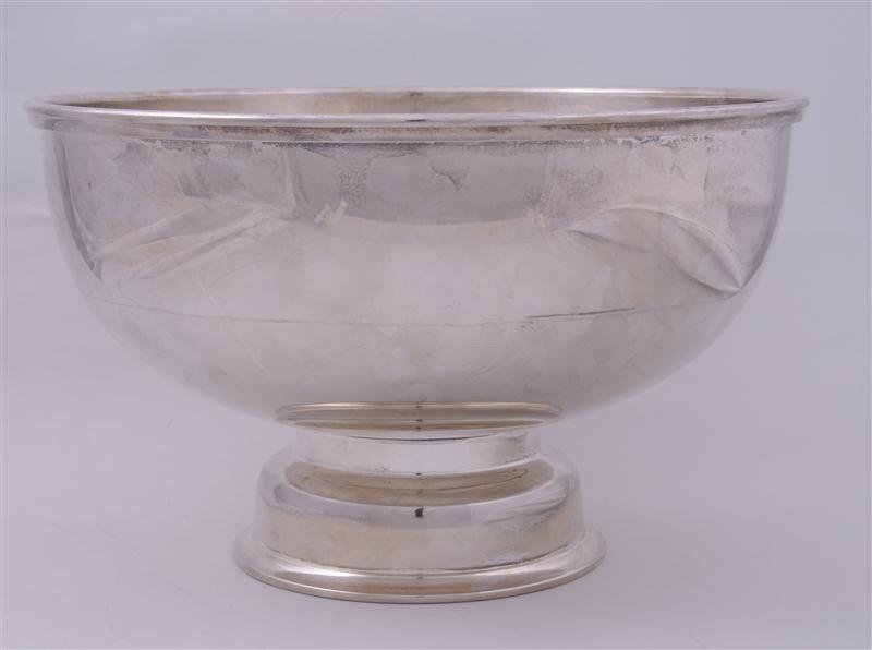 SILVER-PLATED FOOTED PUNCH BOWL The