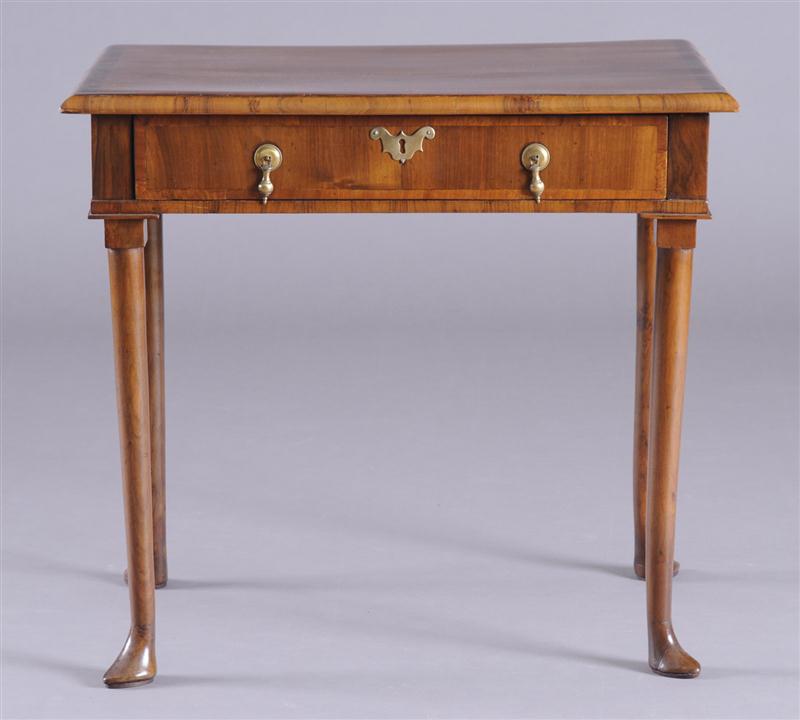 QUEEN ANNE INLAID WALNUT SIDE TABLE