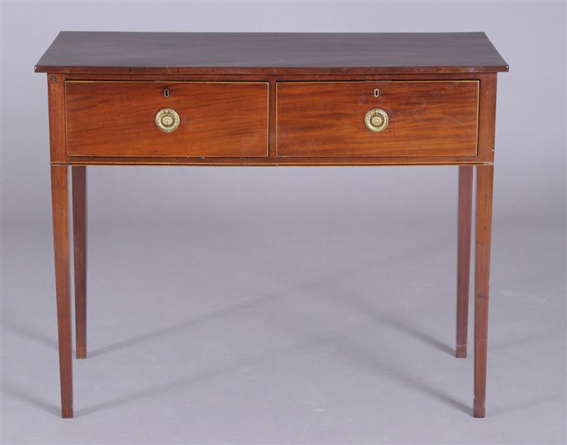 GEORGE III INLAID MAHOGANY SIDE 140d8c