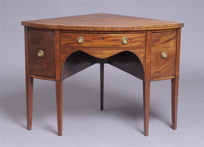 GEORGE III STYLE MAHOGANY BOW-FRONTED