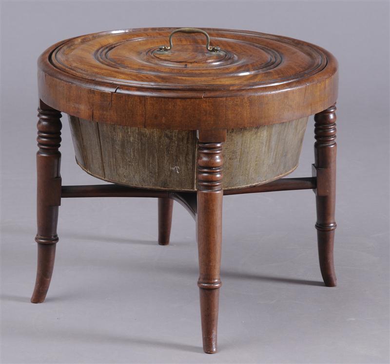 REGENCY CARVED MAHOGANY WINE COOLER