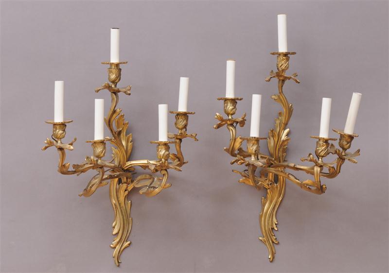 PAIR OF LOUIS XV STYLE GILT BRONZE 140dd5