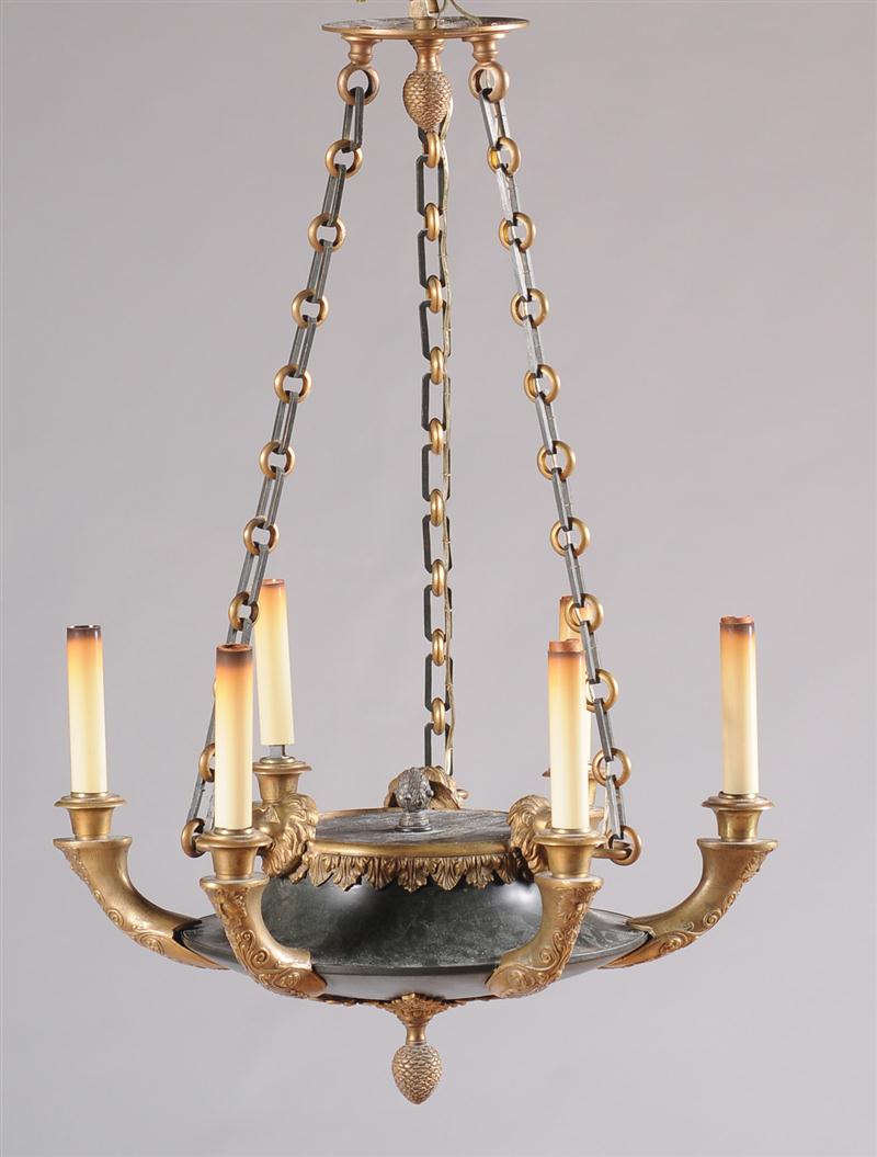 EMPIRE STYLE ORMOLU AND PATINATED