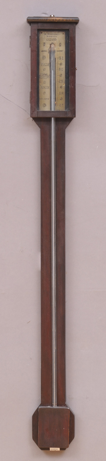 VICTORIAN MAHOGANY STICK BAROMETER 140e03