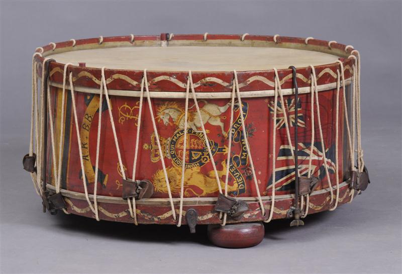 VICTORIAN PAINTED PARADE DRUM With 140e0c