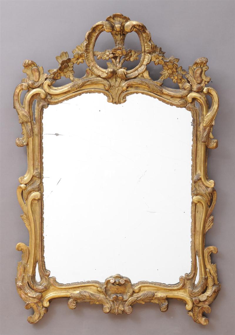LOUIS XV CARVED GILTWOOD MIRROR