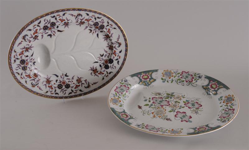 TWO STAFFORDSHIRE WELL-AND-TREE PLATTERS