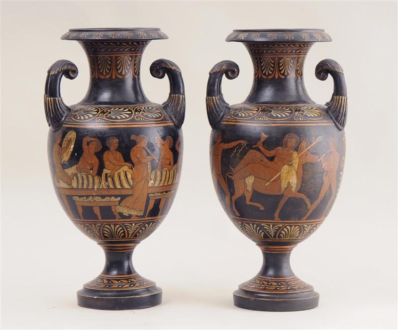 PAIR OF CLASSICAL GREEK STYLE RED-FIGURE