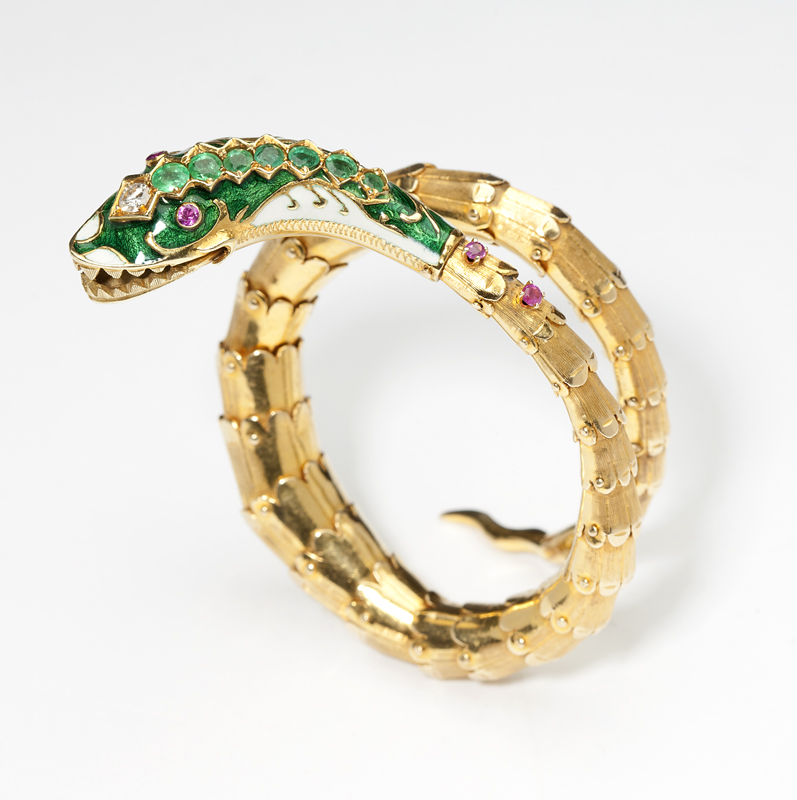 Flexible coiled 18K gold and enamel 140fd4