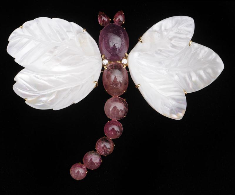 GOLD MOTHER-OF-PEARL PINK TOURMALINE