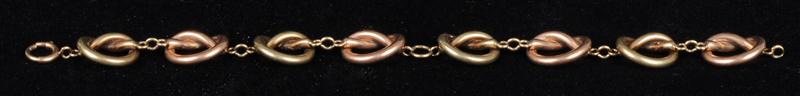 TWO COLOR GOLD LINK BRACELET In