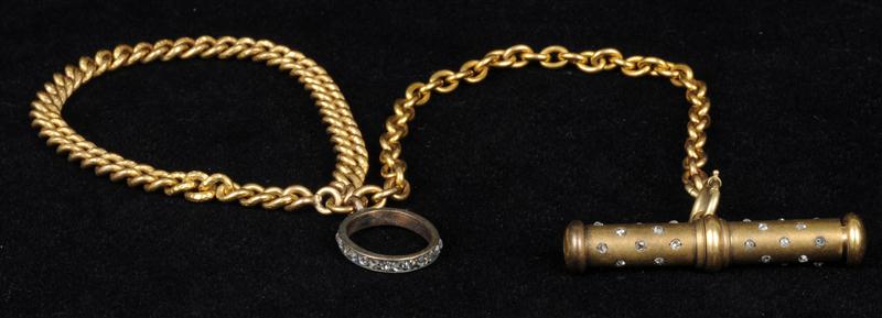 GOLD AND DIAMOND WATCH CHAIN Together 1410ca