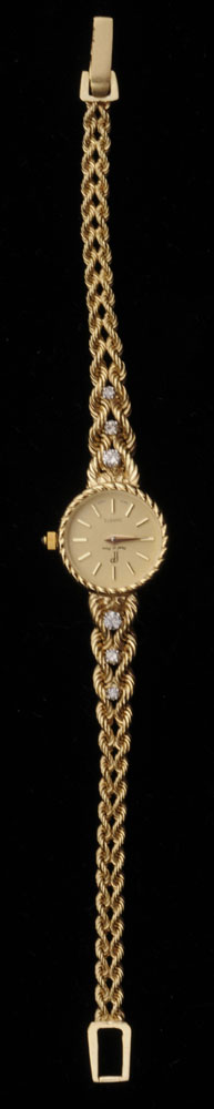 SWISS 14K GOLD AND DIAMOND LADY S 1410d1