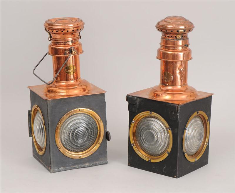 PAIR OF ENGLISH COPPER BRASS AND