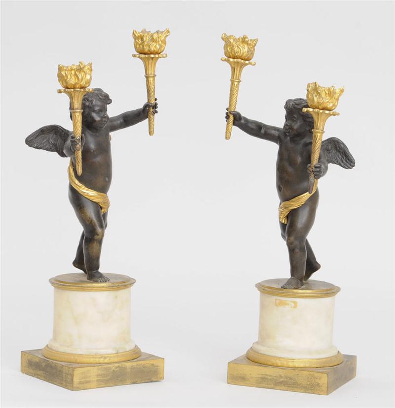 PAIR OF LOUIS XVI STYLE BRONZE