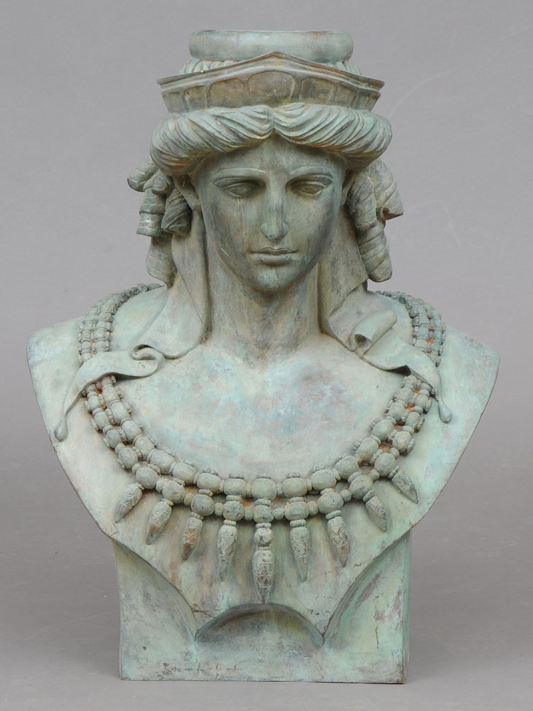 NEOCLASSICAL PATINATED-METAL BUST OF