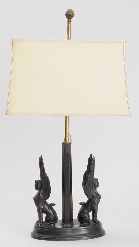 EGYPTIAN REVIVAL BRONZE LAMP The