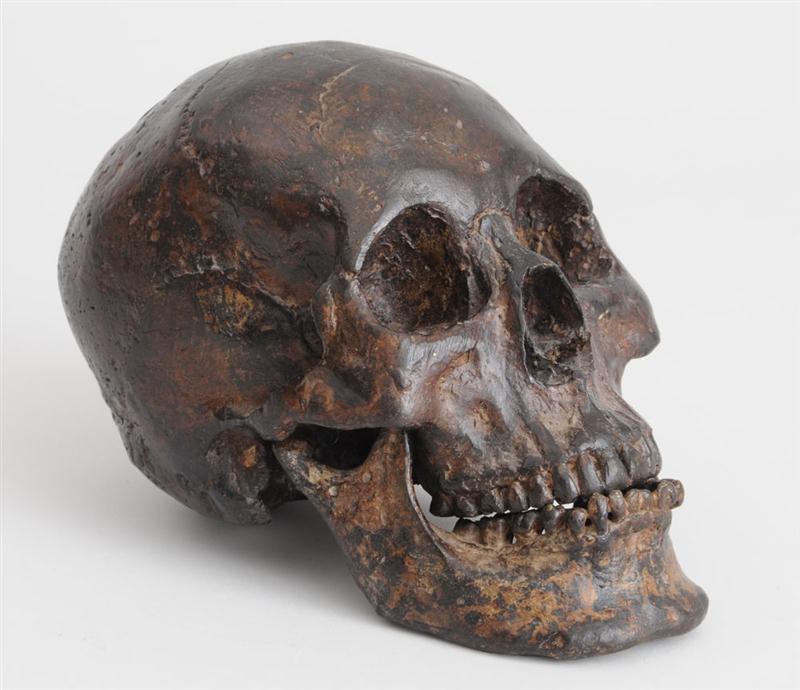 MODEL OF A BRONZE SKULL With separate