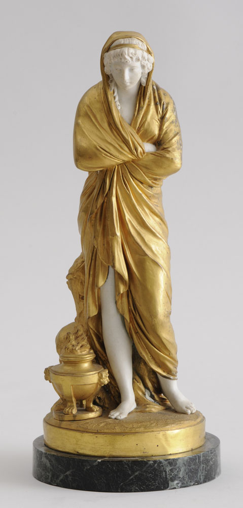 FRENCH GILT AND BISQUE ALLEGORICAL