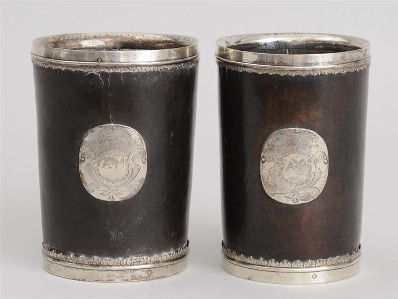 PAIR OF SILVER MOUNTED LEATHER 141175