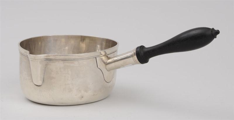 FRENCH WOOD-HANDLED SILVER SAUCE