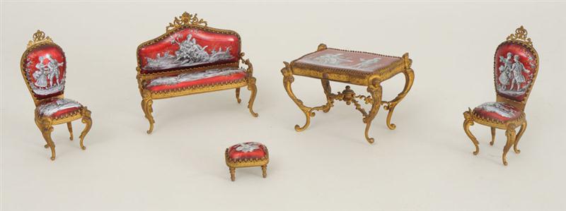 SUITE OF MINIATURE GILT-METAL AND