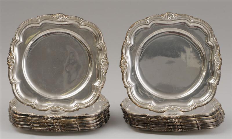 SET OF TWELVE SILVER-PLATED SERVICE