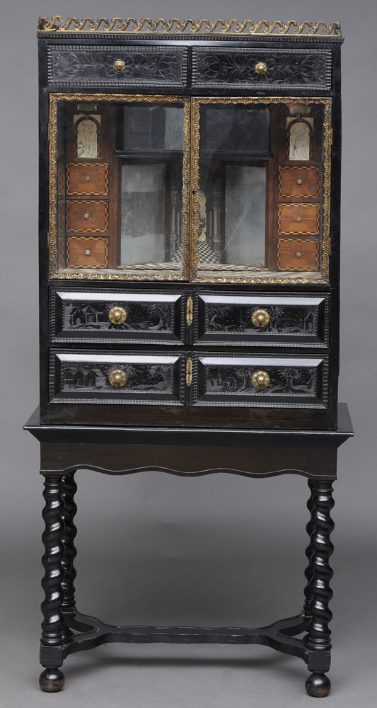 FLEMISH BAROQUE BRASS-MOUNTED EBONIZED