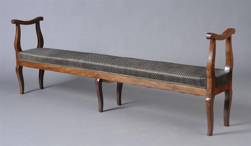 ITALIAN CARVED WALNUT LONG BENCH